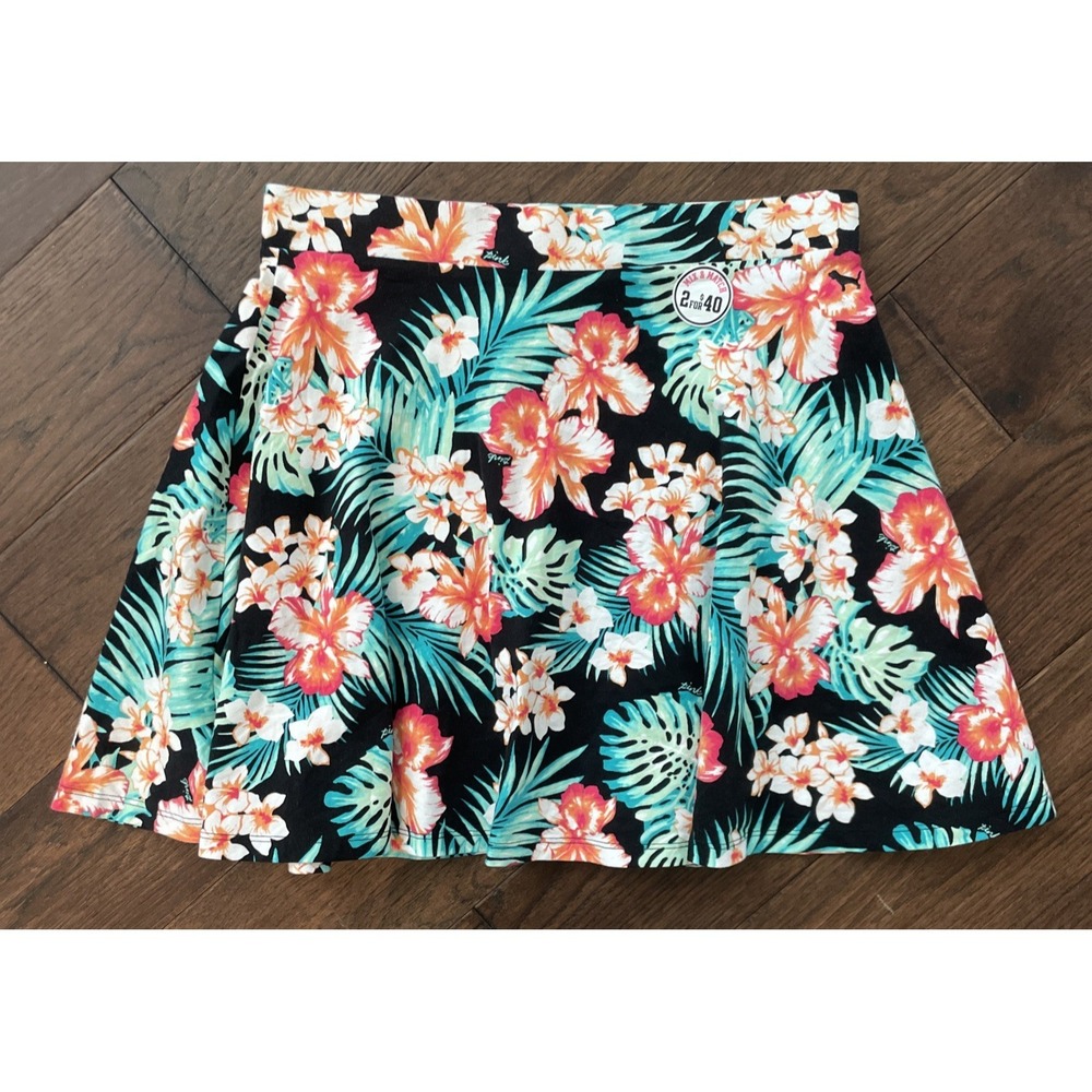 VICTORIAS SECRET PINK "PINK" TROPICAL FLORAL HAWAIIAN HIGH WAIST MINI‎ SKIRT NWT